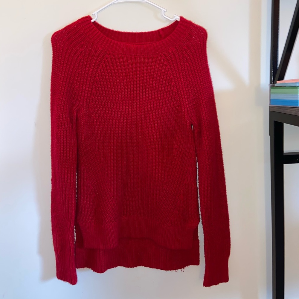 vibrant red sweater